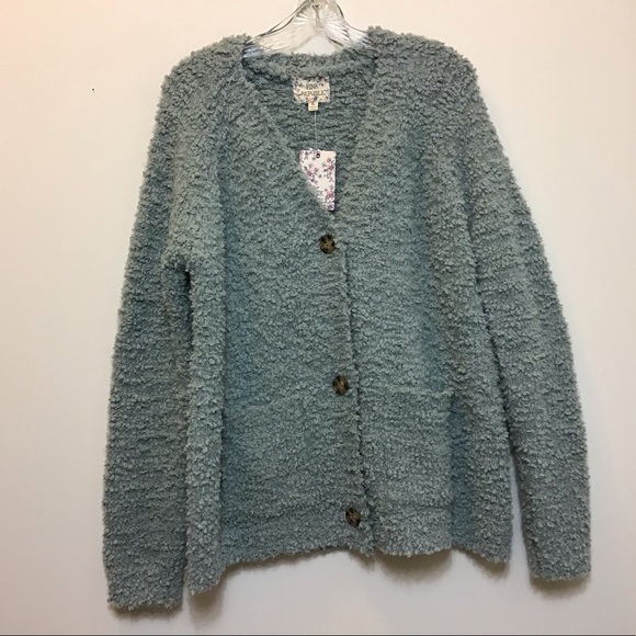 Pink Republic Sweaters - Pink Republic: Sage Green Sweater Cardigan